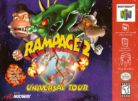 Rampage 2 Universal Tour PAL Nintendo 64 PAL box art